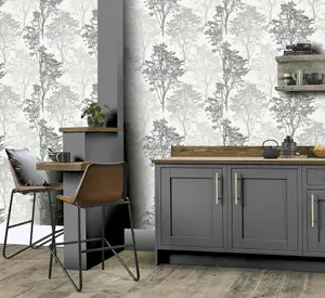 Arthouse Wildwood Mono Wallpaper