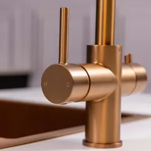 flode svan 3 in 1 Instant Boiling Hot Water Tap Brushed Copper Finish