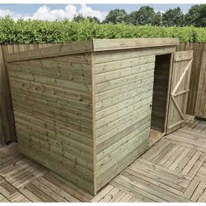 8 x 8 WINDOWLESS Garden Shed Pressure Treated T&G PENT Wooden Garden Shed + Single Door (8' x 8' / 8ft x 8ft) (8x8)