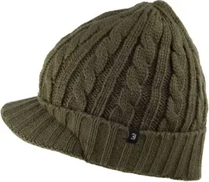 Jaxon & James Cable Knit Peaked Beanie Hat - Olive