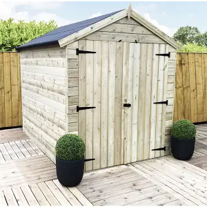 9 x 8 Garden Shed Premier Pressure Treated T&G APEX + Double Doors (9' x 8' / 9ft x 8ft) (9x8 )