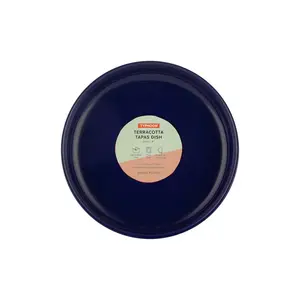 World Foods Earthenware Round Tapas Dish Navy/Brown