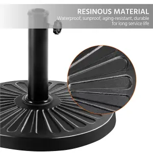 Yaheetech Black 10kg Resin Patio Market Umbrella Base