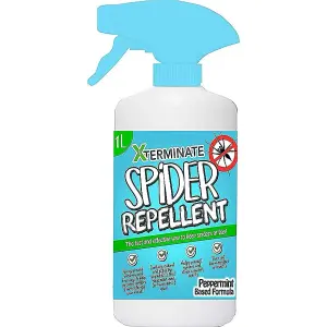 Xterminate Spider Repellent 1 Litre Super Strength Natural Peppermint Oil. Repels and Deters Spiders