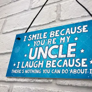 Red Ocean Funny Uncle Gift Hanging Plaque Novelty Uncle Birthday Christmas Gift From Niece Nephew