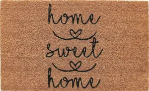 Coco&Coir Door Mat Indoor Natural Coir Welcome Mat Durable Long-Lasting Home Design (45cm x 75cm) SWEET HOME