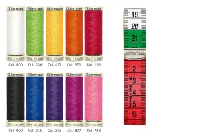 TSET S/A 10X100M TAPE - Thread Set: Sew-All: 10 x 100m and Measuring Tape: Assorted - Gutermann