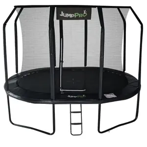 12ft x 8ft JumpPRO™ Xcel Black Oval Trampoline with Enclosure