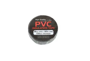 Connect 36887 Black PVC Insulation Tape 19mm x 20m - Pack 1