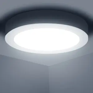 Aigostar Ultra-Thin 12W Round Surface Mounted LED Ceiling Lights, 1350Lumen Warm White 6500K