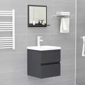 Dorlene Framed Wall Mounted Bathroom Mirror Grey / 40 cm