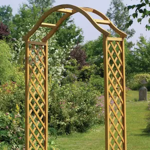 Smart Garden Elegant Woodland Wooden Garden Arch Pergola Tan Plant Support