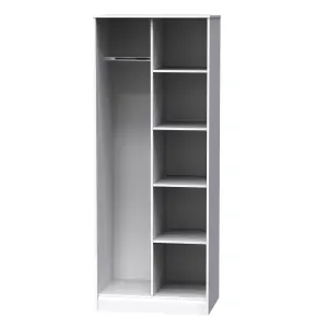 Ready assembled Contemporary White Double Wardrobe (H)1970mm (W)740mm (D)530mm