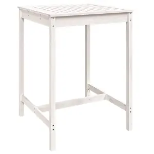 Berkfield Garden Table White 82.5x82.5x110 cm Solid Wood Pine