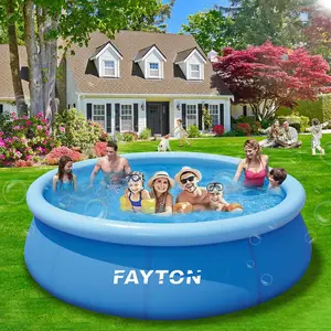 Fayton,  8ft Large Family Paddling Pool, Swimming Pool for Garden Outdoor Summer Inflatable Kids - Blue