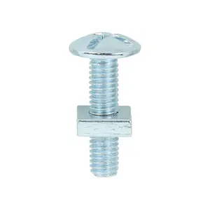 TIMCO Roofing Bolts & Square Nuts Silver - M6 x 25