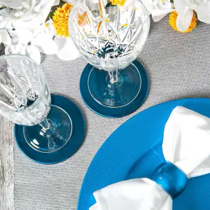 Metallic Charger Plates - Blue - 33cm - Pack of 6 - Table Decoration Plates by Harbour Housewares