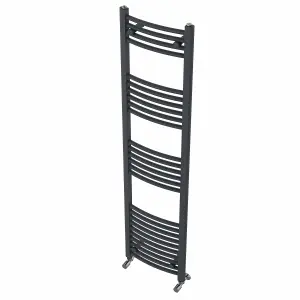 Rinse Modern Bathroom Heated Towel Rail Ladder Radiator 1600x400mm Curved for Bathroom Kitchen Anthracite