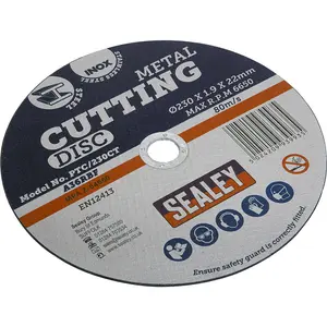 Heavy Duty 230mm Flat Metal Cutting Disc with 22mm Bore for Angle Grinders