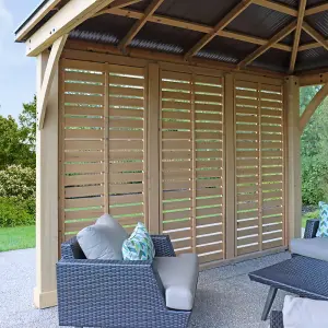 3.7m (12ft) Meridian Gazebo with Single Privacy Wall