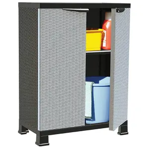 Berkfield Plastic Cabinet 68x39x92 cm Rattan Design