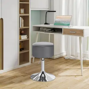 Kundana Swivel Upholstered Adjustable Height Counter Stool with Metal Frame Grey