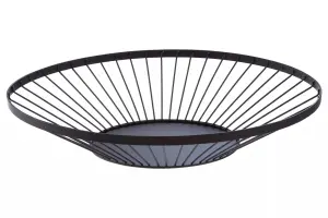 Maison by Premier Emery Flat Fruit Basket With Matte Black Frame