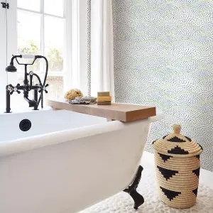 Fine Decor FD25800 Bennett Wallpaper, Blue/Green