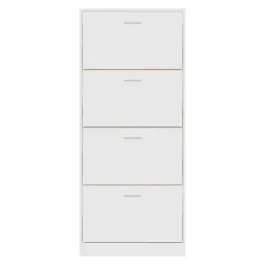 Berkfield Shoe Cabinet White 63x24x147 cm Engineered Wood