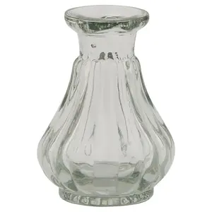 Batura Bud Vase Small - Glass - L5 x W5 x H8 cm - Clear