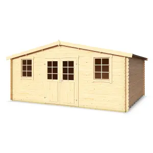 Lasita Osland Wels 5 Log Cabin - 5.1m x 4m - Traditional Apex Style Garden Room