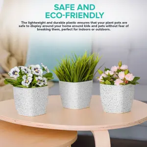 LIVIVO Garden Plant Pots, Set of 3 - White