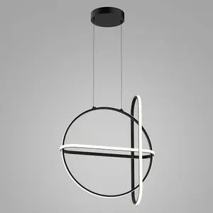 Luminosa Modern LED Hanging Pendant Black, Warm White 3000K 2000lm Dimmable