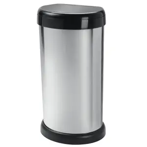 42 Litre Touch Top Waste Bin Silver