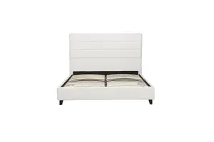 King Size Bed Frame White Boucle Birlea Lucas Fabric 5FT 150cm