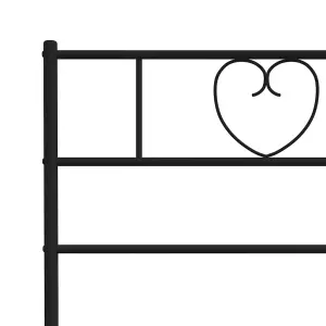 Berkfield Metal Bed Frame with Headboard Black 90x200 cm