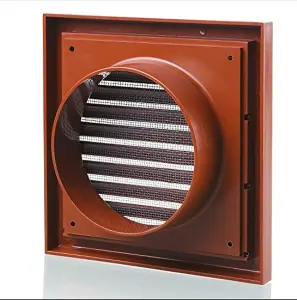 Blauberg Plastic Vented Fixed Blade Air Ventilation Louvred Grille - 125mm Terracotta