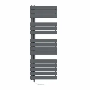 Rinse Bathrooms Designer Flat Panel Electric Heated Towel Rail Radiator Bathroom Ladder Radiators Prefilled Sand Grey 1380x500mm