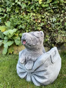 Puppy in Bag Stone Garden Planter