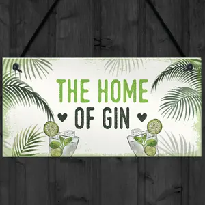 Red Ocean Gin Sign Funny Gin Gift Home Bar Sign For Garden Summer House Gifts