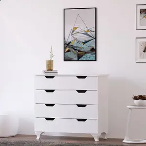 BERGEN 4 Chest Of Drawers, White