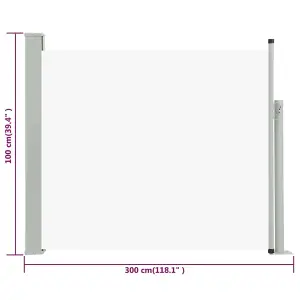 Berkfield Patio Retractable Side Awning 100x300 cm Cream