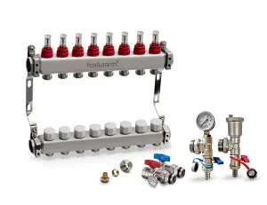 Fastwarm 8 Port Manifold including Isolation + Fill/Drain Valves