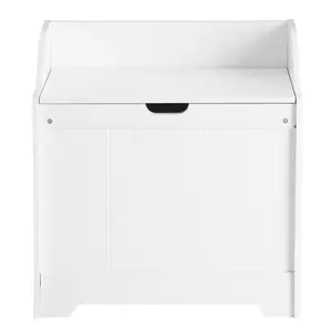 Milano Wood Cabinet Laundry Hamper White