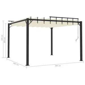 Berkfield Gazebo with Louvered Roof 3x3 m Cream Fabric and Aluminium