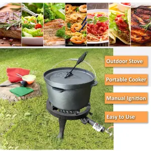 NJ GB-24 Gas Boiling Ring Cast Iron Burner Large Cooker LPG Stove Outdoor 8kW