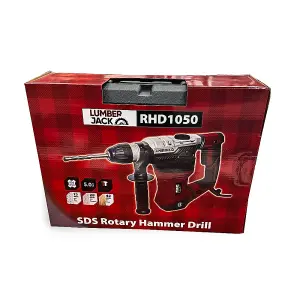 Lumberjack SDS Rotary Hammer Drill 1050W with Drill Bits Chisel and Case Included