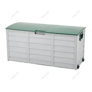 112cm W Waterproof Lockable Outdoor Garden Storage Box with Lockable Lid, Light Grey