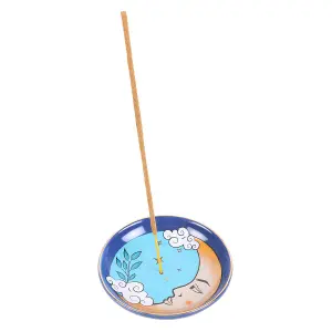 Something Different Celestial The Moon Incense Holder Blue/Beige/White (One Size)