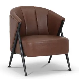 Faux Leather Brown Viviana Accent Chair